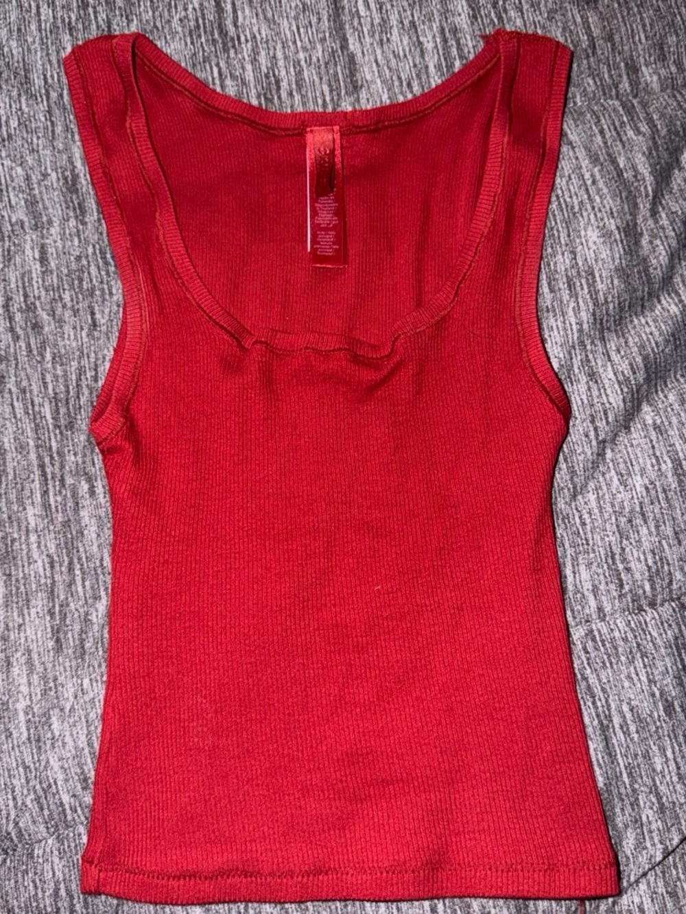 Skims Cotton Rib Tank Burgundy